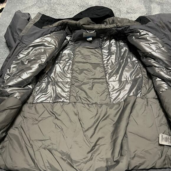 Columbia Coat Mens XXL Omni Heat Nylon Jacket Gray Hooded - Picture 8 of 10